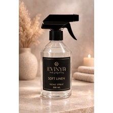Evinya Soft Linen Oda Spreyi 500 ml – Temiz Çarşaf Kokusu | Kalıcı Ferah Ortam Kokusu
