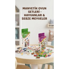 Uravas Store Eğitici Manyetik Oyuncak Seti 56 Parça Hayvan Sebze Meyve Magnet