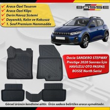 Dacia Sandero Stepway Prestige Paspas Araca Özel 2020 ve Sonrası Derin Havuzlu Paspas Bosse North Serisi