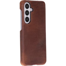 PLM Galaxy S26 Plus Için, Hakiki Deri, El Yapımı Kılıf, Iç Yüzeyi Kadife, Antik Kahve