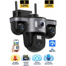 Blackbird Game Center Blic Pro++ Blm-97 9mp 3 Lensli Wi-Fi Ptz Akıllı Ip Kamera - Hareket Takibi ve Gece Görüşlü