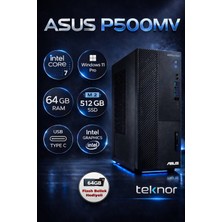 Asus Expertcenter P500MV Intel Core 7 240H 64 GB 512GB SSD Wın 11 Pro  Masaüstü Bilgisayar & Teknor USB Bellek