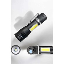 Uravas Store El Feneri LED USB Şarjlı Zoom Mini LED Işık Acil Durum Feneri