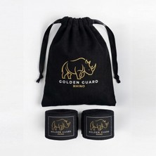 Golden Guard Rhino Siyah Profesyonel Boks Bandajı 4 Metre Mma Kick Boks Muay Thai El Sargısı + Kese Hediyeli