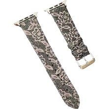 Batu Medikal Newface Apple Watch 38MM Creeper Desenli Kordon - Kahverengi