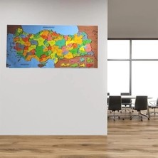 Uravas Store Renkli Türkiye Haritası Manyetik Yapıştırıcı Gerektirmeyen Duvar Stickerı 118 cm * 56 cm