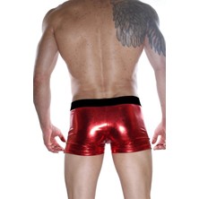 Hafif Giyim Erkek Kırmızı Fantezi Seksi Deri Görünümlü Boxer HF012102