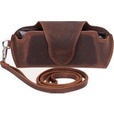 Uravas Store Riviera Deri Askılı Gözlük Kılıfı Antik Kahve