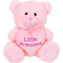 Uravas Store 4763 Peluş Ayı Prens Prenses Kalpli Ayı 45 cm