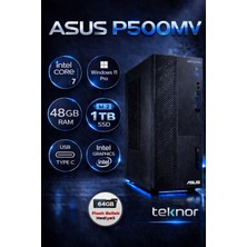 Asus Expertcenter P500MV Intel Core 7 240H 48 GB 1 Tb SSD Wın 11 Pro  Masaüstü Bilgisayar & Teknor USB Bellek