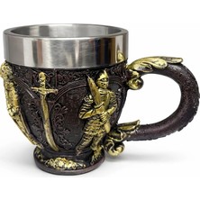Uravas Store Şövalye Kabartmalı 3D Paslanmaz Çelik Kupa Bardak