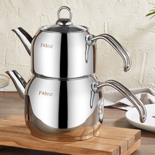 Falez Defne Orta Boy Çaydanlık Takımı Çelik Sap