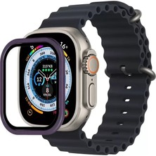 Batu Medikal Newface Apple Watch Ultra 49MM Alüminyum Kasa Cam Ekran Koruyucu - Mor