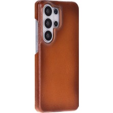 PLM Galaxy S26 Ultra Için, Hakiki Deri, El Yapımı Kılıf, Iç Yüzeyi Kadife, Gölgeli Taba