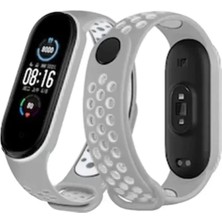 Batu Medikal Newface Xiaomi Mi Band 4 Spor Delikli Kordon - Gri-Beyaz