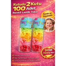 Uravas Store 2 Kutu 100 Adet Renkli Lastik Toka Seti Karışık Renkli Saç Lastiği Çocuk Kadın Saç Tokası