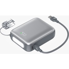 Shaza Nexa Serisi 10.000 Mah Kendinden Kablolu Powerbank - Gri