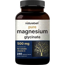 Naturebell Pure Magnesium Glycinate 500MG 240 Veggie Capsules With Fat Soluble Vitamin C, Veggie Capsules – 3rd Party Tested.usa.43.