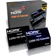  apx-120m-b cat5e-cat6 120 metre fullhd 1080p hdmı extender