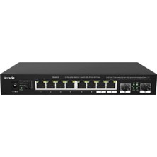  tem2010f 8 port 100-1000-2500 mbps + 2 port sfp switch hub çelik kasa rack mount