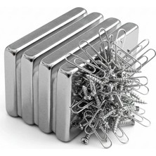 Uravas Store 2 Adet 40X20X5MM Neodyum Magnet Güçlü N35 Mıknatıs Köşeli Nikel Kaplama