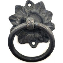 Uravas Store Lounge Antika Tarz Dekoratif Pirinç Çiçek Mobilya Kulbu, Kapı Kilit Halkası - 50MM, Oksit