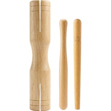 Temel Ahşap Çift Tonlu Agogo Ritim Müzik Aleti 18.5 cm
