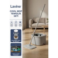 Lavine Cool Mop %100 Temiz Suyla Kirli Suyu Ayıran Otomatik Temizlik Seti Mikrofiber Bez