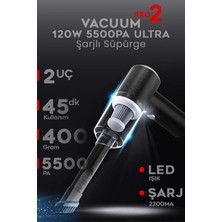 Uravas Store Mini Vakumlu Type C Şarjlı Araç Süpürgesi El Süpürgesi Şarjlı Çok Fonksiyonlu 5500 Pa