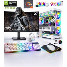 Apphirex Ghost X55 Ryzen 7 5700X 16GB 512GB M2 SSD 8gb RTX5060 27'' 280Hz Curved Sıvı Soğutmalı Beyaz Oyuncu Bilgisayar