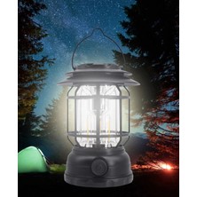 Uravas Store USB Şarjlı LED Kamp Lambası - Bluetooth Müzik Çalar, El Feneri Cep Telefonu Şarj