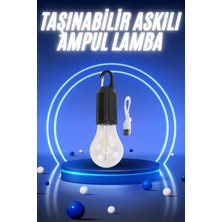 Uravas Store Taşınabilir Şarjlı LED Ampul Askılı Lamba Kamp Bahçe Lambası