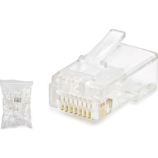Uravas Store Cat5 Konnektör RJ45 100LÜ Paket Şeffaf HDX5007