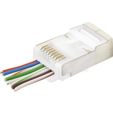 Uravas Store CAT6E Ez RJ45 Metal Konnektör 100 Adet Plastik Kutu - Beyaz ND2422