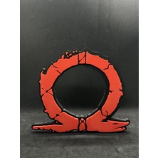 Goka 3D Craft God Of War (Omega) Temalı Duvar Dekoru - Gow Oyuncu Odası Tablosu - 20 x 17,5 x 1,5 cm