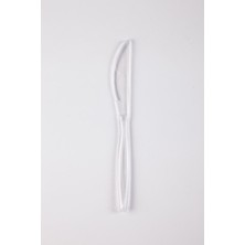 Kullan At Merkez Poppy Plastik Lüks Tek Kullanımlık Bıçak - 18 Cm. - Şeffaf - 50 Adetlik 5 Paket