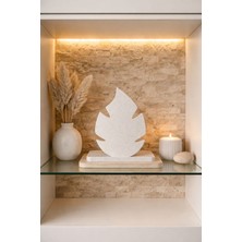 Alp Modern Meditasyon Heykeli – Yaprak Formlu Minimal Dekoratif Biblo