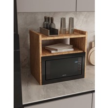 Alfimo Mobilya Pluteo Mikro Dalga Rafı Tezgah Üstü Mutfak Düzenleyici Baharatlık Rafı Atlantikçam