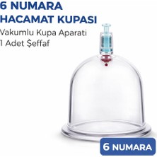 Uravas Store 6 Numara Hacamat Kupası 1 Adet Vakumlu Kupa Bardak Dayanıklı Plastik Manuel Hacamat Kabı