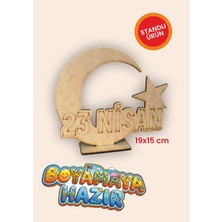 Figür Reklam Ajansı 23 Nisan Ahşap Boyama Ay Yıldız & Bayrak Figürlü