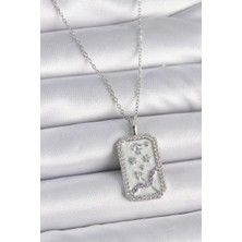 Uravas Store Çelik Gümüş Renk Zincir Yay Burcu Zirkon Taşlı Kadın Kolye - TJ-BKO9450