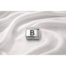 Uravas Store Nomination Uyumlu B Harfi Charm – Çelik Harfli Bileklik Aksesuarı , Kişiye Özel Modüler Takı