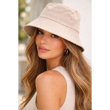 Aydın Şapkacınız Kadın Pamuk Kova Şapka (Bucket Hat) – Günlük Şık & Rahat Kullanım | Yazlık Basic Model (58 CM)