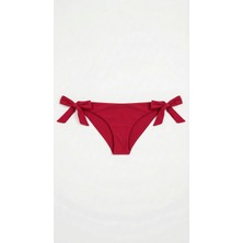 Zi Kırmızı Brezilya Kesim Kalın Ip Bağlamalı Bikini Altı