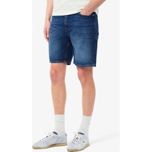 Lacoste Men's Straight Fit Denim Dark Blue Bermuda Jean Shorts Erkek Düz Kesim Bermuda Kot Şort Koyu Mavi