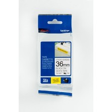  tze-fx261 36 mm beyaz üzerine siyah esnek etiket 8 metre