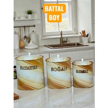 Lüx Metal Patates Soğan Sarımsak Kovası Sebze Saklama Kabı Desenli