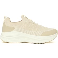 Derimod Zero Kadın Krem Kalın Tabanlı Bağcıklı Kumaş Sneaker 26PFE49536F