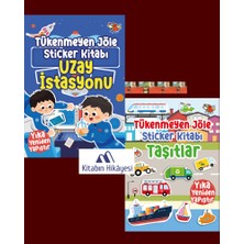 Uçan Kitap Tükenmeyen Jöle Sticker Kitabı Uzay Istasyonu, Tükenmeyen Jöle Sticker Taşıtlar,(2kitap)
