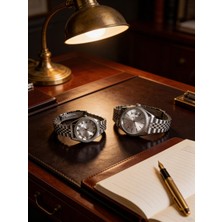 Yafani Çelik Kordon Modern Çift Saati